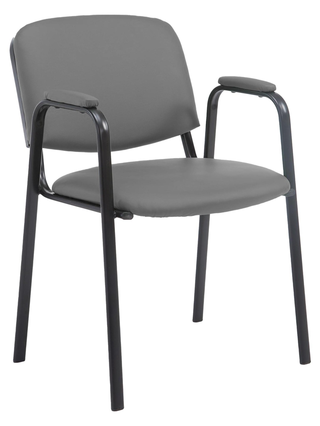 Bezoekersstoel Ken PRO kunstleer, grijs