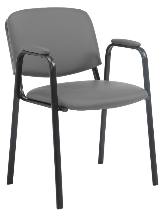 Bezoekersstoel Ken PRO kunstleer, grijs Bezoekersstoel Ken PRO kunstleer, grijs