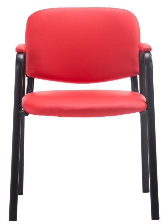Bezoekersstoel Ken PRO kunstleer, rood