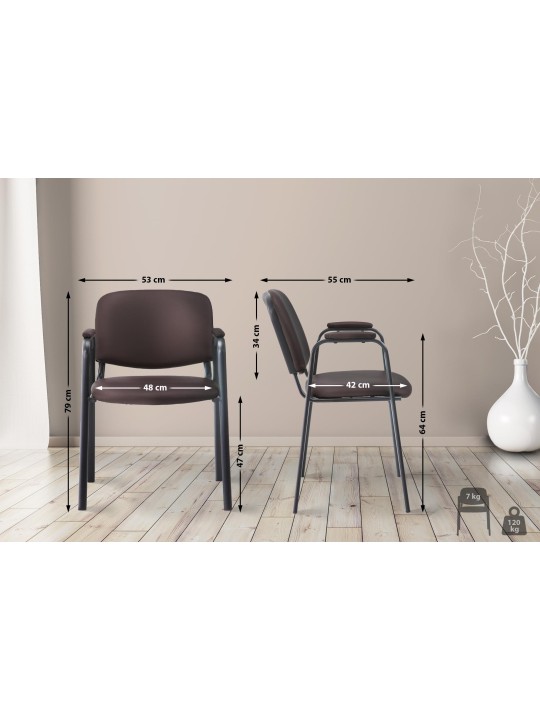 Bezoekersstoel Ken PRO kunstleer, bruin Bezoekersstoel Ken PRO kunstleer, bruin