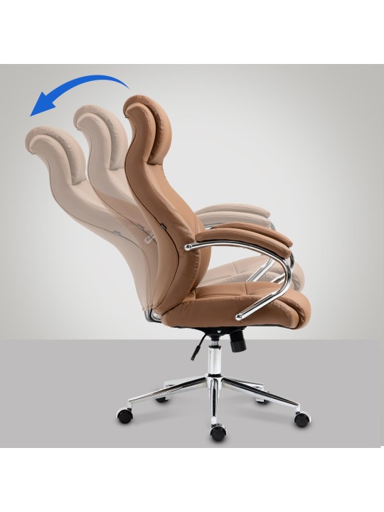 Bureaustoel Salford echt leer, lichtbruin Bureaustoel Salford echt leer, lichtbruin