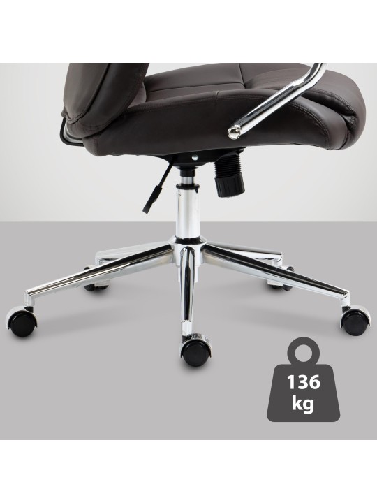 Bureaustoel Salford echt leer, bruin