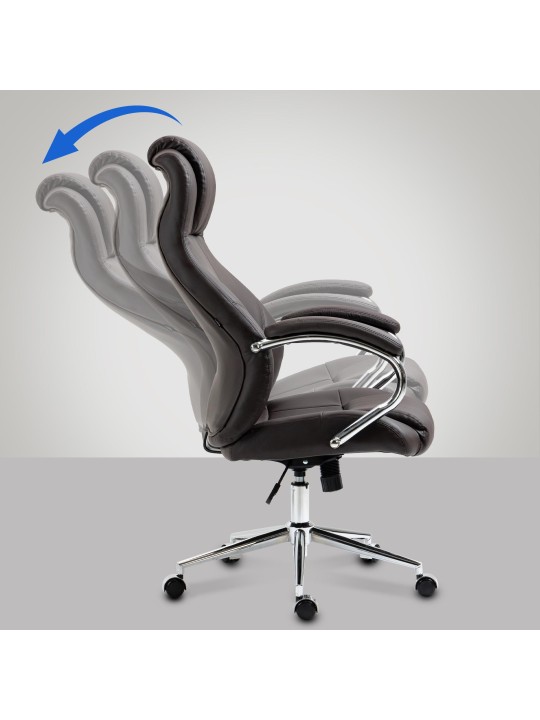 Bureaustoel Salford echt leer, bruin