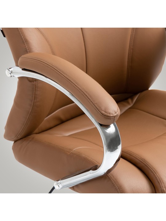 Bureaustoel Salford echt leer, lichtbruin Bureaustoel Salford echt leer, lichtbruin