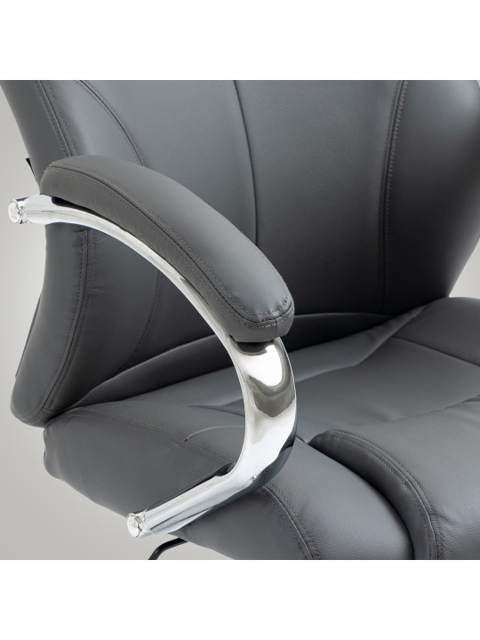 Bureaustoel Salford echt leer, grijs