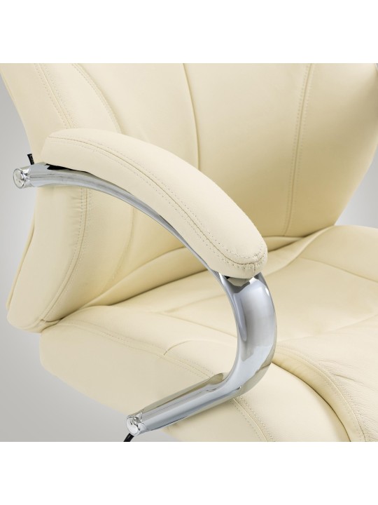 Bureaustoel Salford echt leer, crème