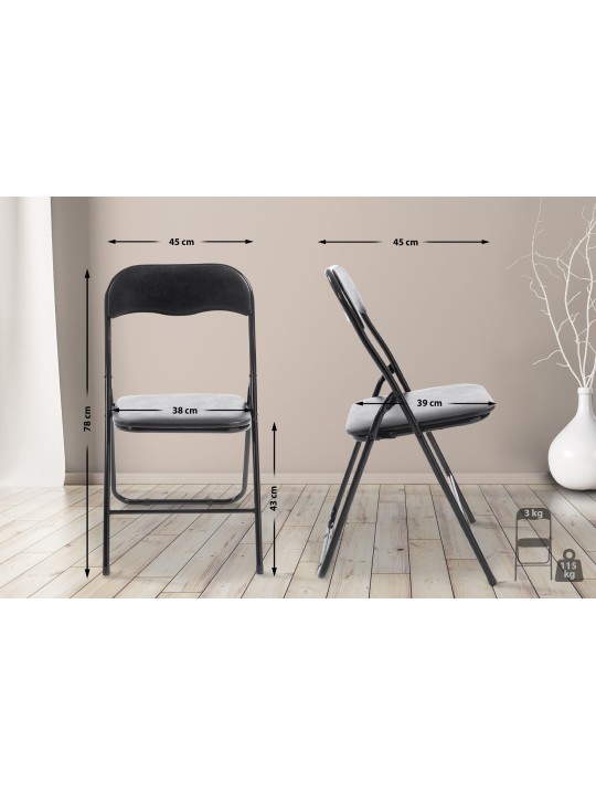 Felix klapstoel, zwart/zwart