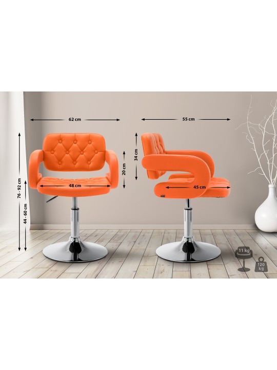 Ligstoel Dublin kunstleer, oranje