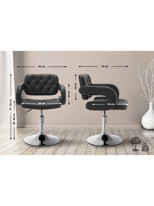 Ligstoel Dublin kunstleer, zwart