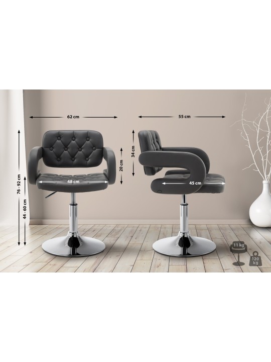 Ligstoel Dublin kunstleer, grijs