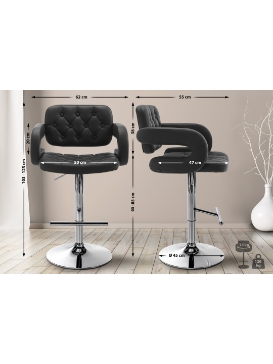 Barkruk Dublin C, zwart Barkruk Dublin C, zwart