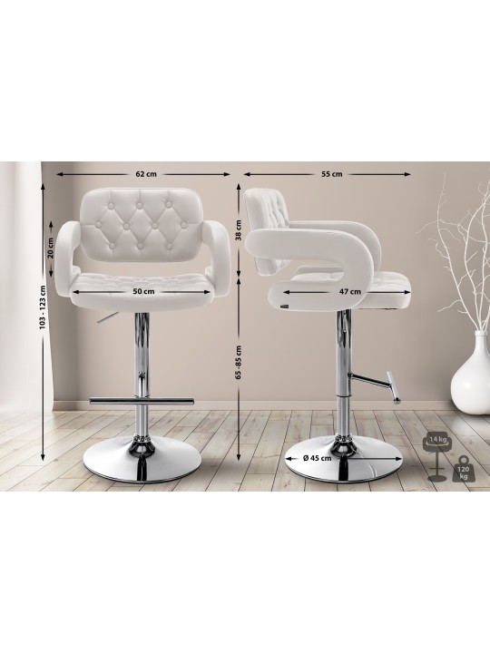 Barkruk Dublin C, wit