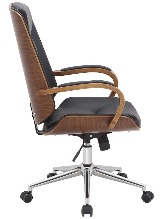 Bureaustoel Yankton, walnoot/zwart