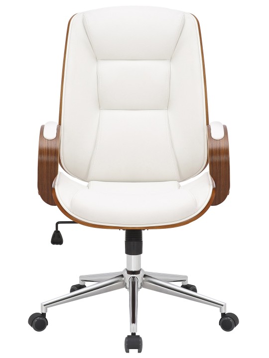 Bureaustoel Yankton, walnoot/wit