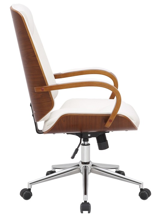 Bureaustoel Yankton, walnoot/wit