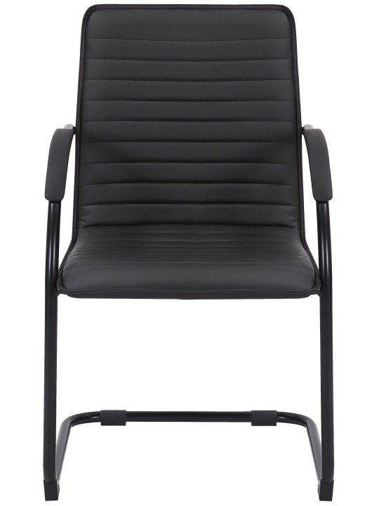 Set van 2 bezoekersstoelen Tira kunstleer, zwart/zwart