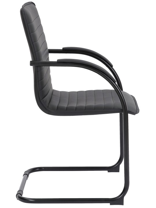 Set van 2 bezoekersstoelen Tira kunstleer, zwart/zwart