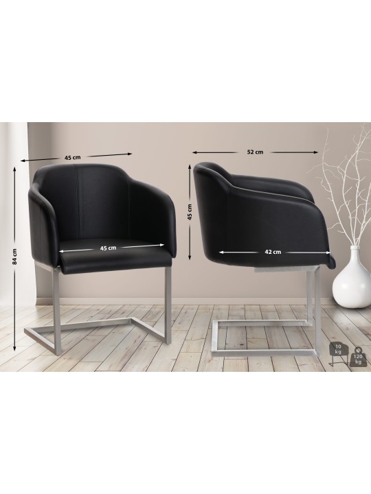 Bezoekersstoel Magnus, zwart