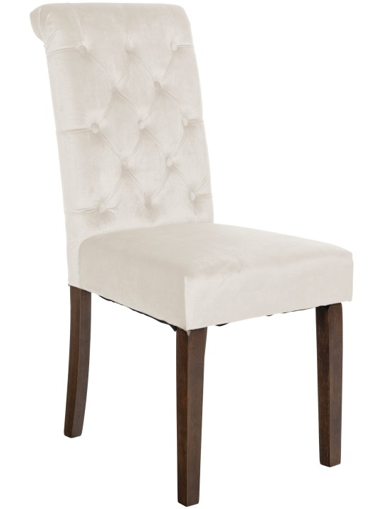 Eetkamerstoel Lisburn fluweel, crème Eetkamerstoel Lisburn fluweel, crème