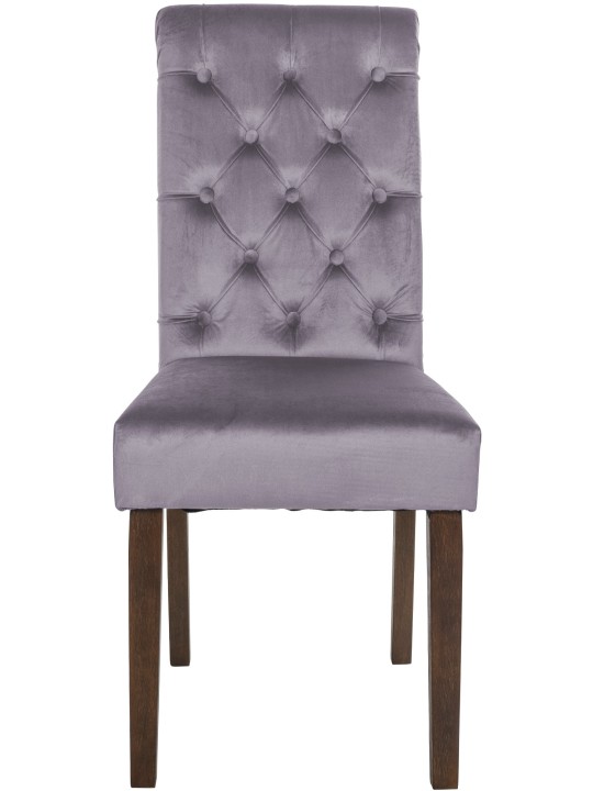 Eetkamerstoel Lisburn fluweel, donkergrijs