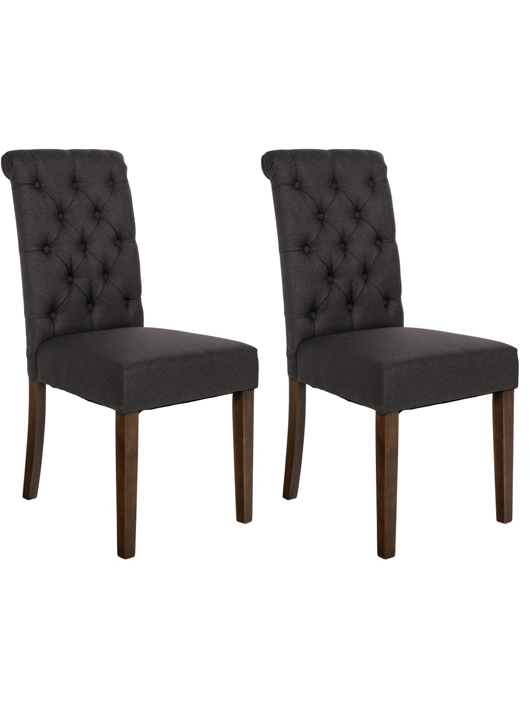Set van 2 eetkamerstoelen Lisburn stof, zwart