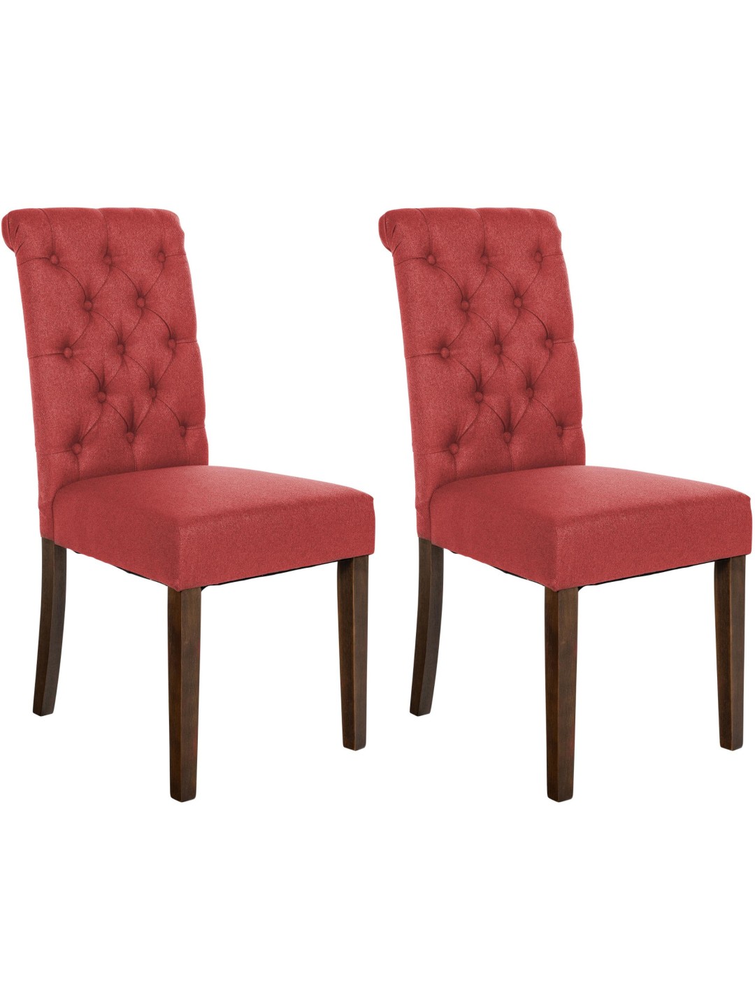 Set van 2 eetkamerstoelen Lisburn stof, rood