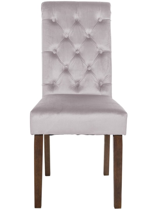 Set van 2 eetkamerstoelen Lisburn fluweel, grijs