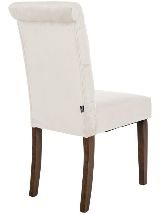 Set van 2 eetkamerstoelen Lisburn fluweel, crème