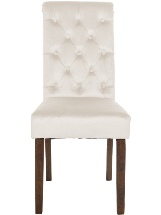 Set van 2 eetkamerstoelen Lisburn fluweel, crème