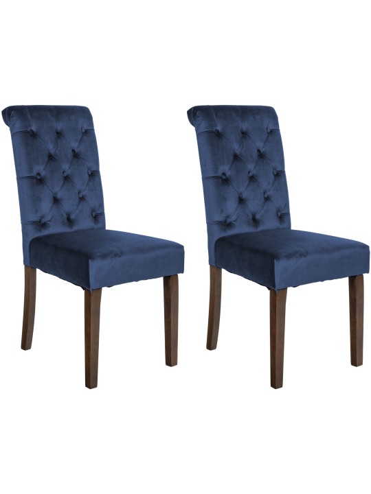 Set van 2 eetkamerstoelen Lisburn fluweel, blauw