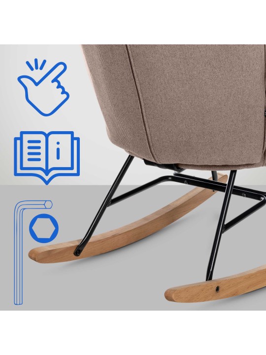 Stoel Sanka stof, taupe