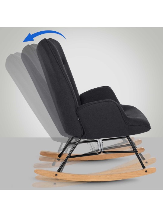 Stoel Sanka stof, zwart