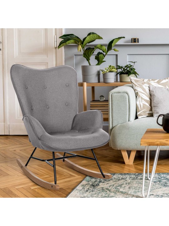 Stoel Sanka stof, grijs