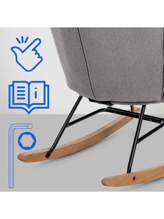 Stoel Sanka stof, grijs