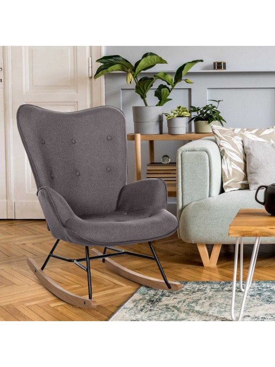 Stoel Sanka stof, donkergrijs