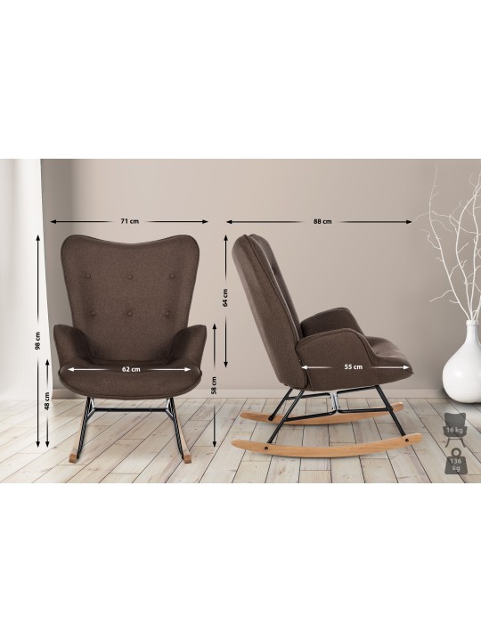 Stoel Sanka stof, bruin