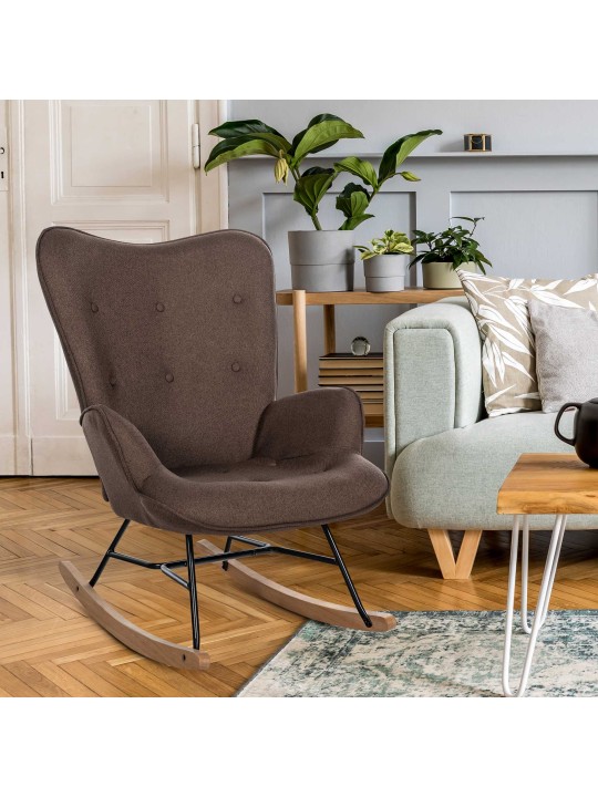 Stoel Sanka stof, bruin