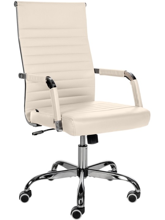 Bureaustoel Amadora kunstleer, crème