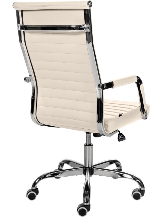 Bureaustoel Amadora kunstleer, crème