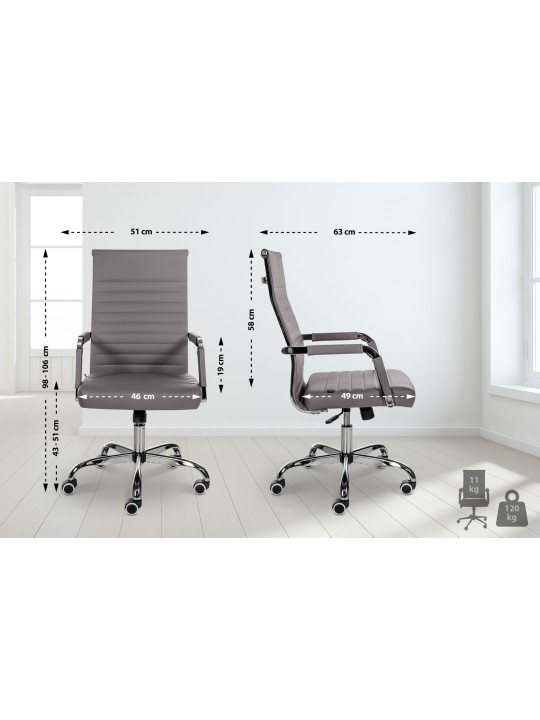 Bureaustoel Amadora kunstleer, grijs