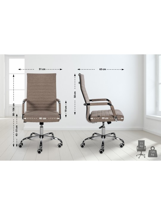 Bureaustoel Amadora stof, taupe