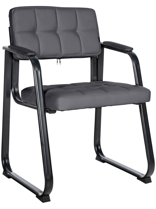 Bezoekersstoel Canada B kunstleer, grijs