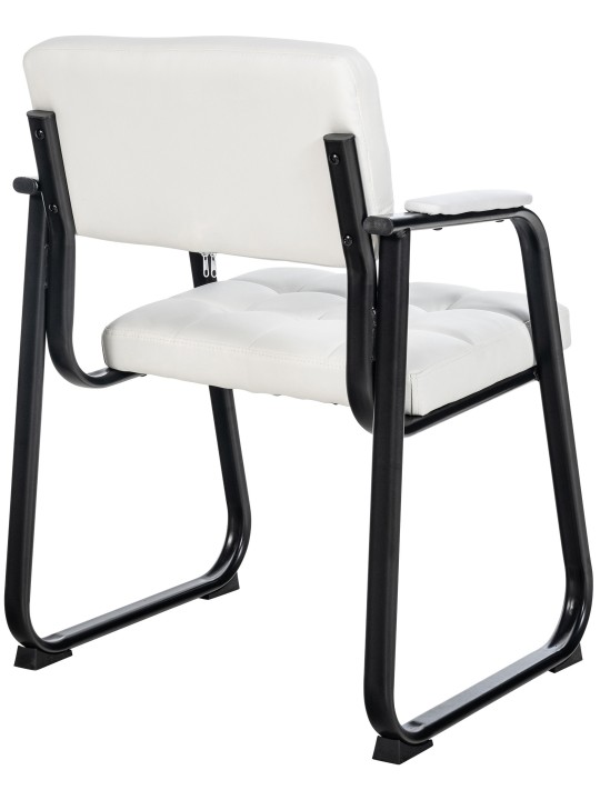 Bezoekersstoel Canada B kunstleer, wit