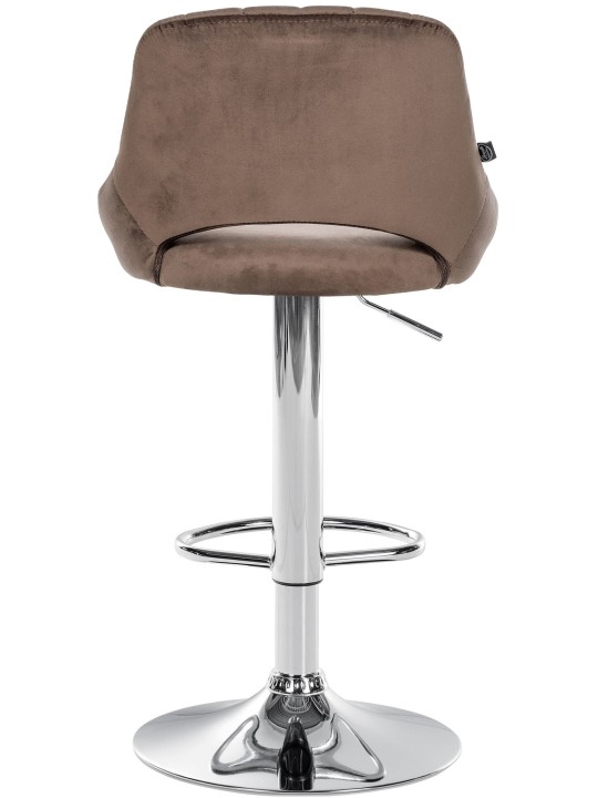 Barkruk Milet fluweel chroom, bruin