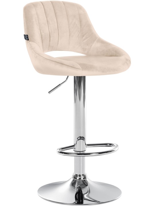 Barkruk Milet fluweel chroom, crème