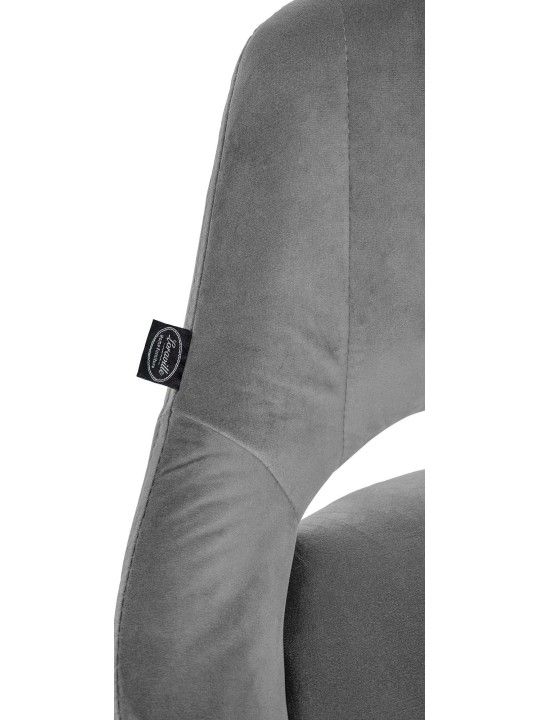 Barkruk Milet fluweel chroom, donkergrijs