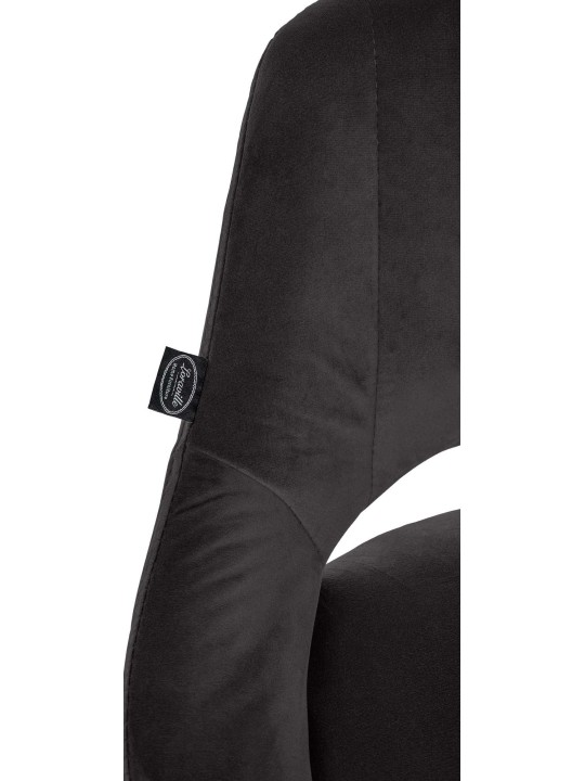 Barkruk Milet fluweel chroom, zwart