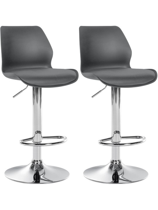 Set van 2 barkrukken Gilbert kunststof, grijs Set van 2 barkrukken Gilbert kunststof, grijs