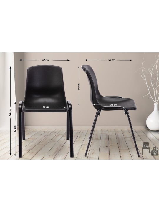 Stapelstoel Nowra kunststof, zwart Stapelstoel Nowra kunststof, zwart