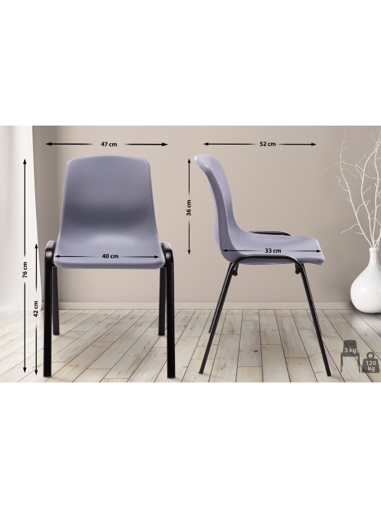 Stapelstoel Nowra kunststof, grijs